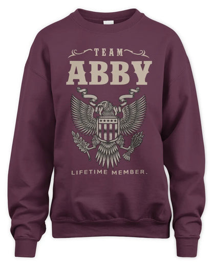ABBY TP06-K82 – Personalized Classic Style Apparel “Team NAME Lifetime Member” - Unisex Sweatshirt - Maroon