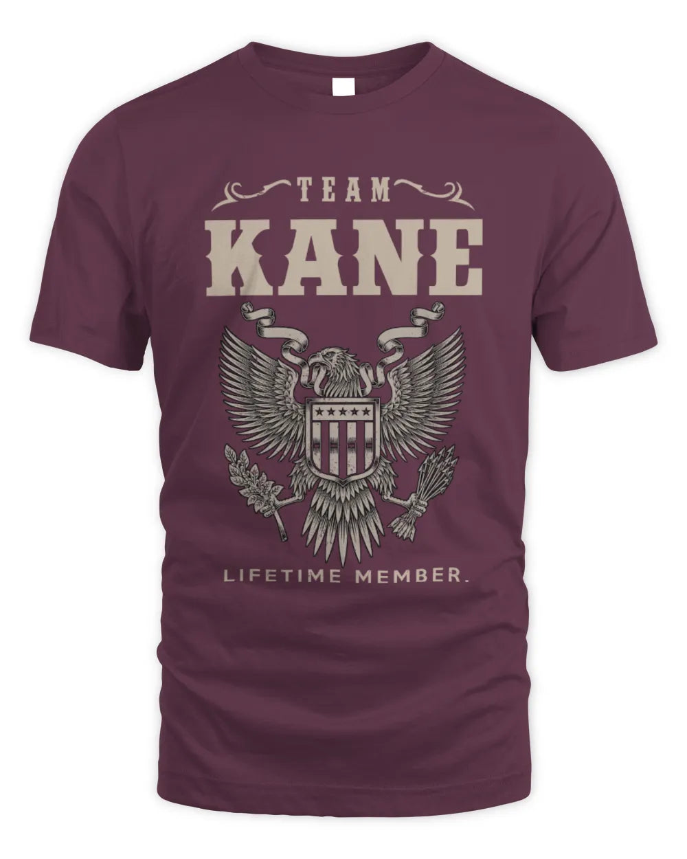 KANE TP06-K82 – Personalized Classic Style Apparel “Team NAME Lifetime Member” - Unisex Standard T-Shirt - Maroon