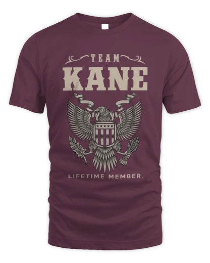 KANE TP06-K82 – Personalized Classic Style Apparel “Team NAME Lifetime Member” - Unisex Standard T-Shirt - Maroon