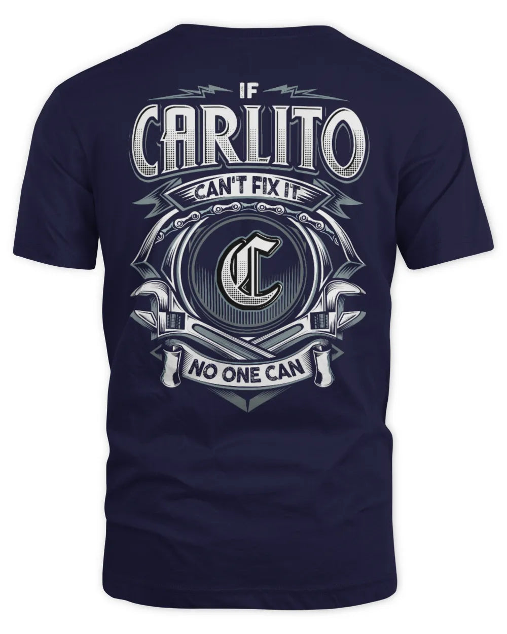CARLITO AP81-K4-626 - Personalized Ahmed Quote Apparel “If Ahmed Can't Fix It, No One Can” - Unisex Standard T-Shirt - Navy