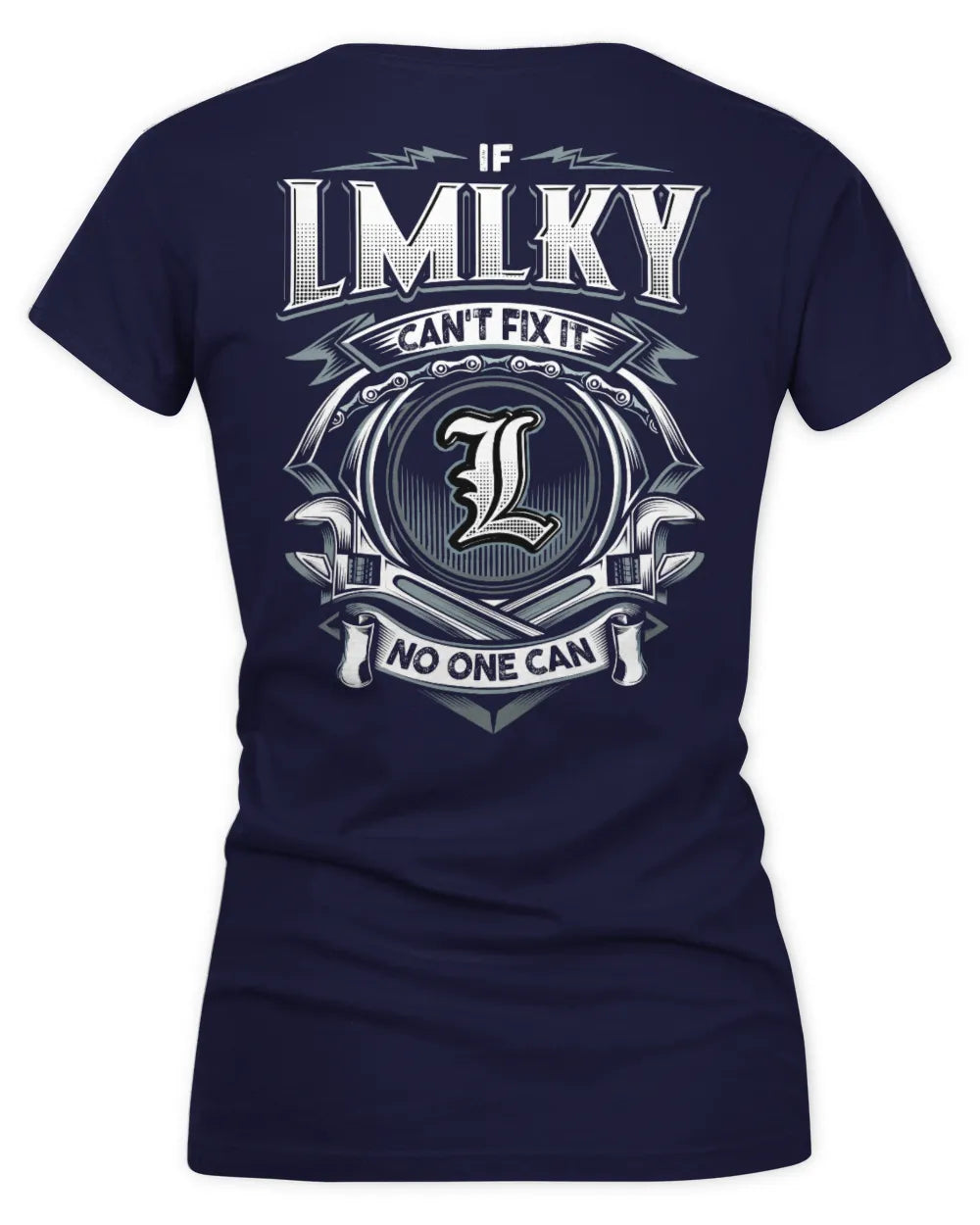 LMLKY AP81-K4-626 - Personalized Ahmed Quote Apparel “If Ahmed Can't Fix It, No One Can” - Women's V-Neck T-Shirt - Navy