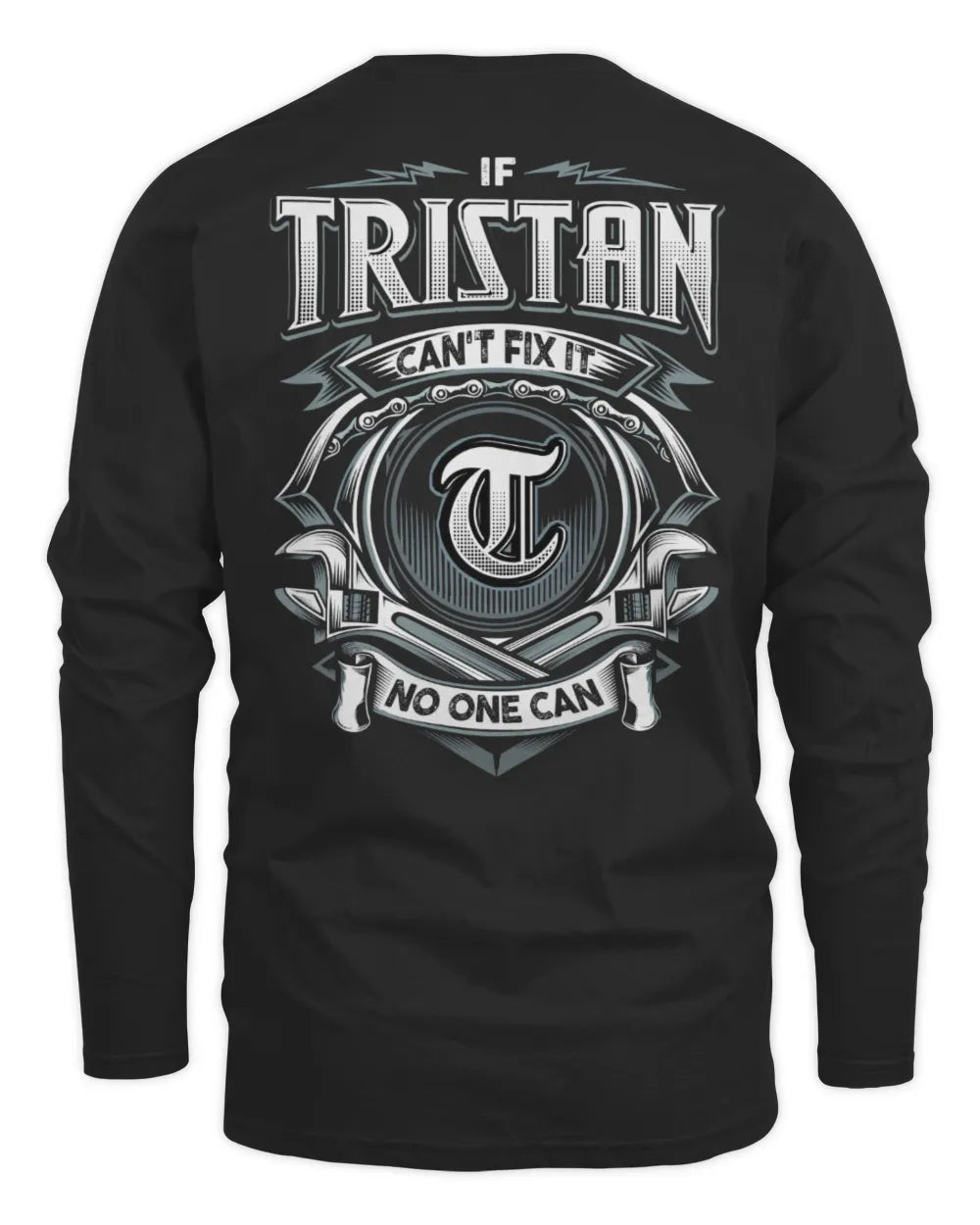 TRISTAN AP81-K4-626 - Personalized Ahmed Quote Apparel “If Ahmed Can't Fix It, No One Can” - Men's Long Sleeved T-Shirt - Black
