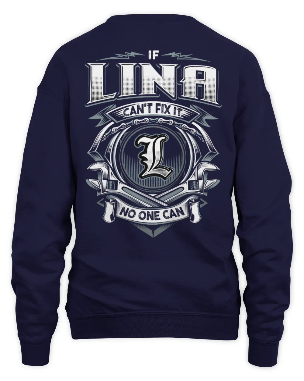 LINA AP81-K4-626 - Personalized Ahmed Quote Apparel “If Ahmed Can't Fix It, No One Can” - Unisex Sweatshirt - Navy