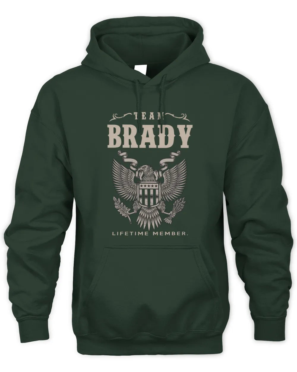 BRADY TP06-K82 – Personalized Classic Style Apparel “Team NAME Lifetime Member” - Unisex Hoodie - Forest Green