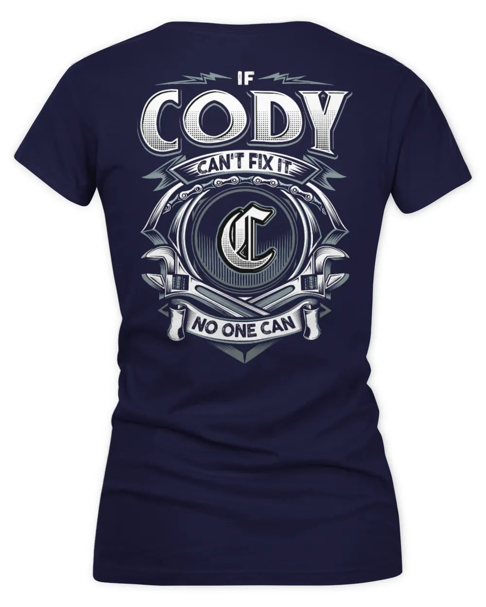CODY AP81-K4-626 - Personalized Ahmed Quote Apparel “If Ahmed Can't Fix It, No One Can” - Women's V-Neck T-Shirt - Navy