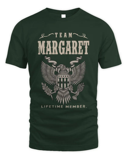 MARGARET TP06-K82 – Personalized Classic Style Apparel “Team NAME Lifetime Member” - Unisex Standard T-Shirt - Forest Green