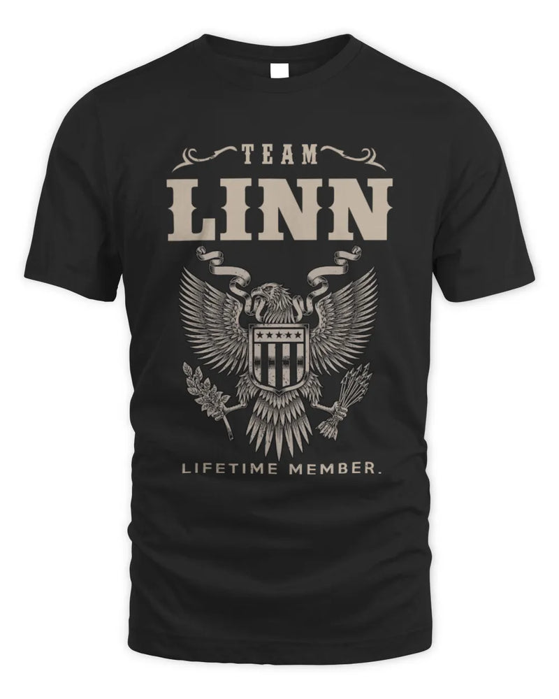 LINN TP06-K82 – Personalized Classic Style Apparel “Team NAME Lifetime Member” - Unisex Standard T-Shirt - Black