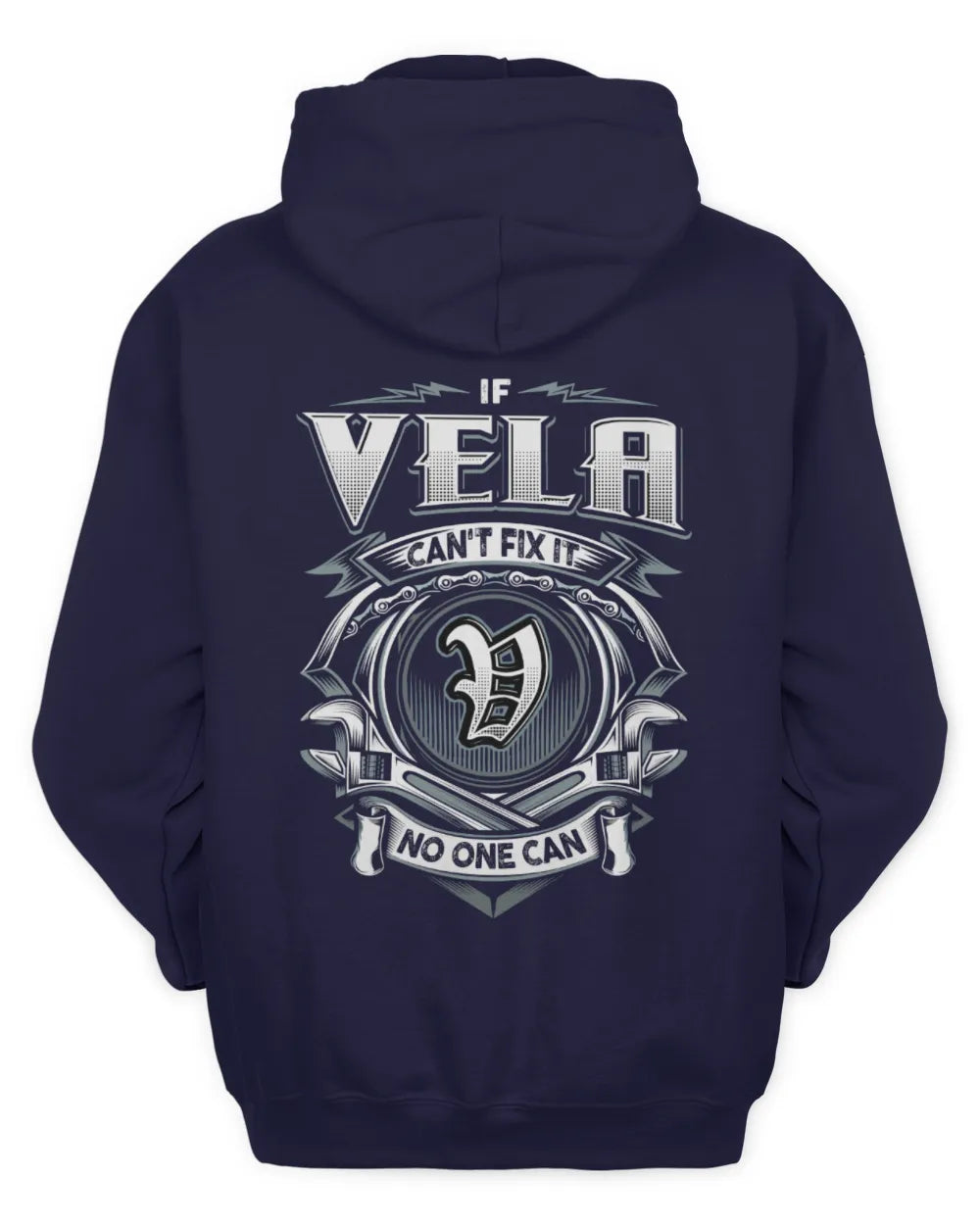 VELA AP81-K4-626 - Personalized Ahmed Quote Apparel “If Ahmed Can't Fix It, No One Can” - Unisex Hoodie - Navy