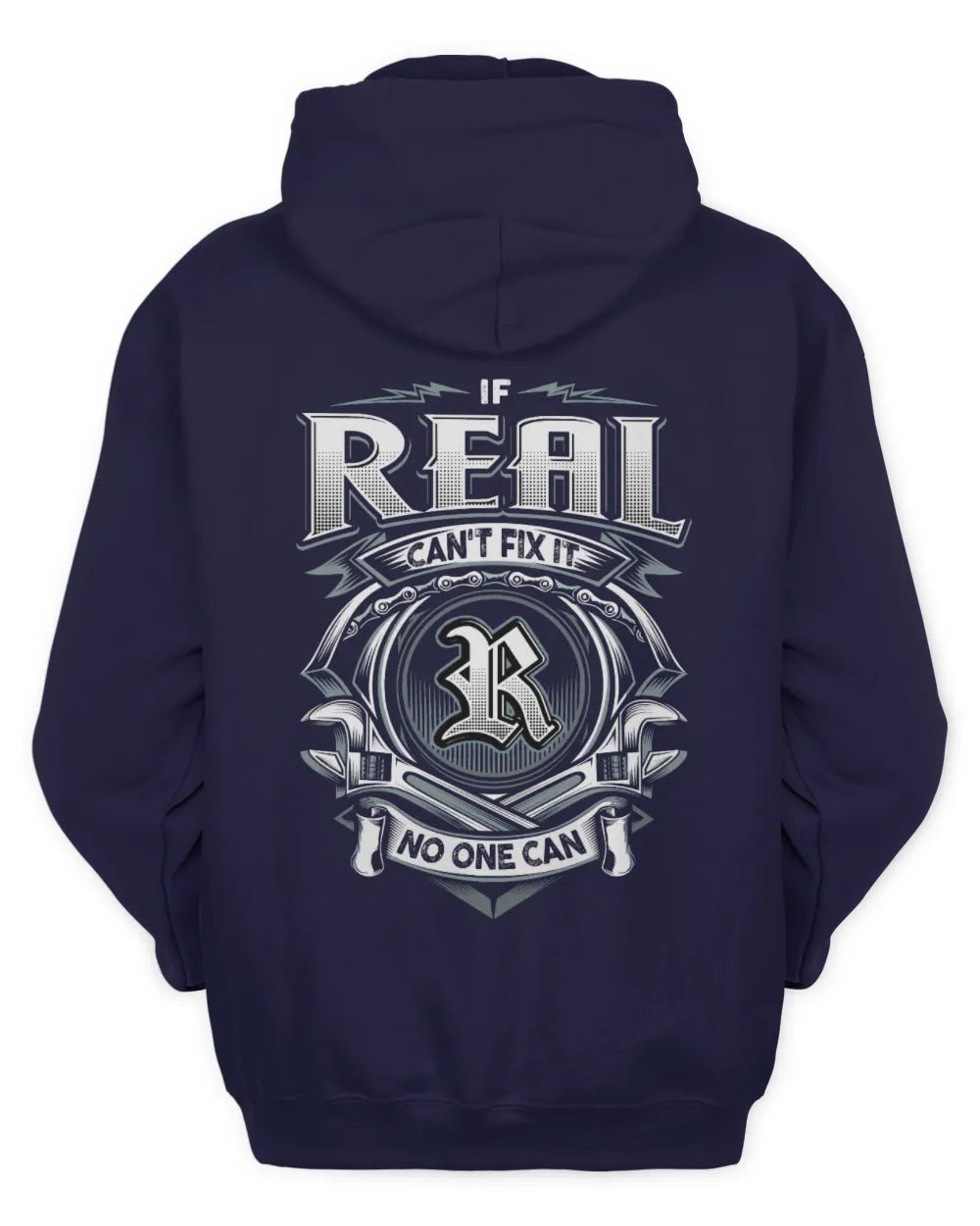 REAL AP81-K4-626 - Personalized Ahmed Quote Apparel “If Ahmed Can't Fix It, No One Can” - Unisex Hoodie - Navy