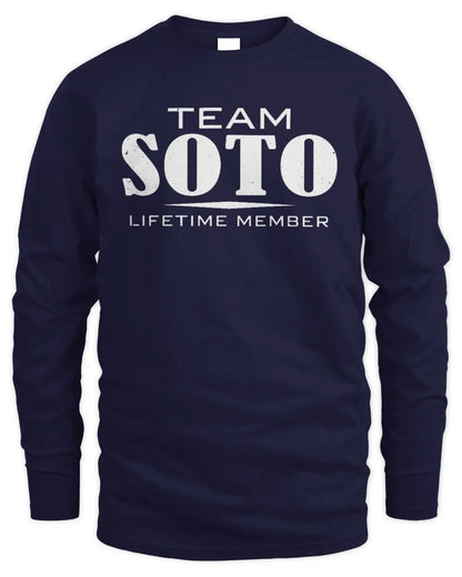 SOTO BL62-K4-128 - Personalized “Team NAME Lifetime Member” - Men's Long Sleeved T-Shirt - Navy