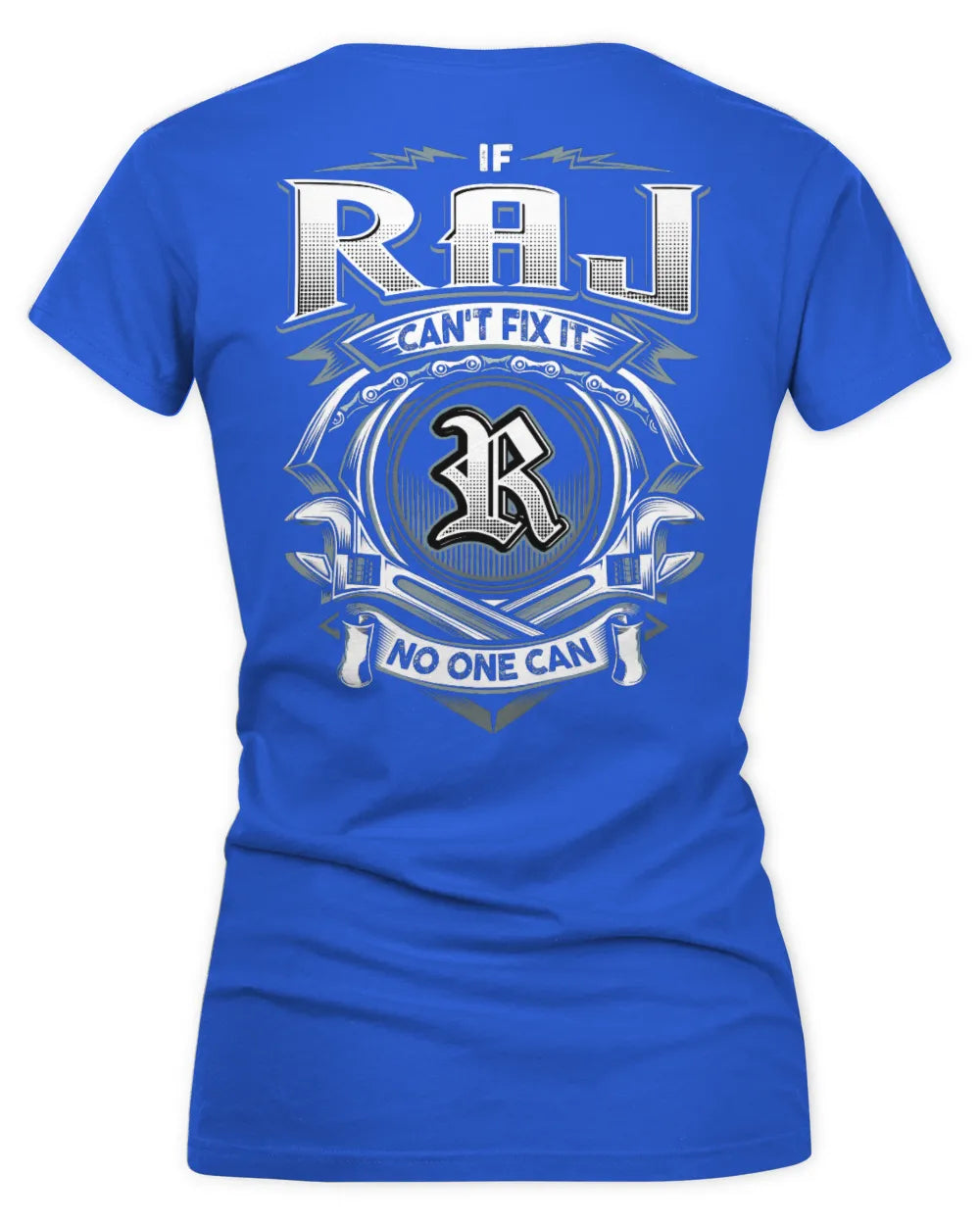 RAJ AP81-K4-626 - Personalized Ahmed Quote Apparel “If Ahmed Can't Fix It, No One Can” - Women's V-Neck T-Shirt - Royal