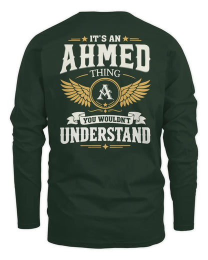 AHMED KT06-M008 It’s a [NAME] Thing – You Wouldn’t Understand | Personalized Vintage T-Shirt - Men's Long Sleeved T-Shirt - Forest Green