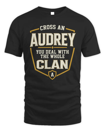 AUDREY NT1-K008 Cross A/An NAME, You Deal With the Whole Clan | Personalized Vintage T-Shirt - Unisex Standard T-Shirt - Black