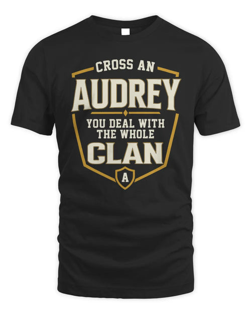 AUDREY NT1-K008 Cross A/An NAME, You Deal With the Whole Clan | Personalized Vintage T-Shirt - Unisex Standard T-Shirt - Black