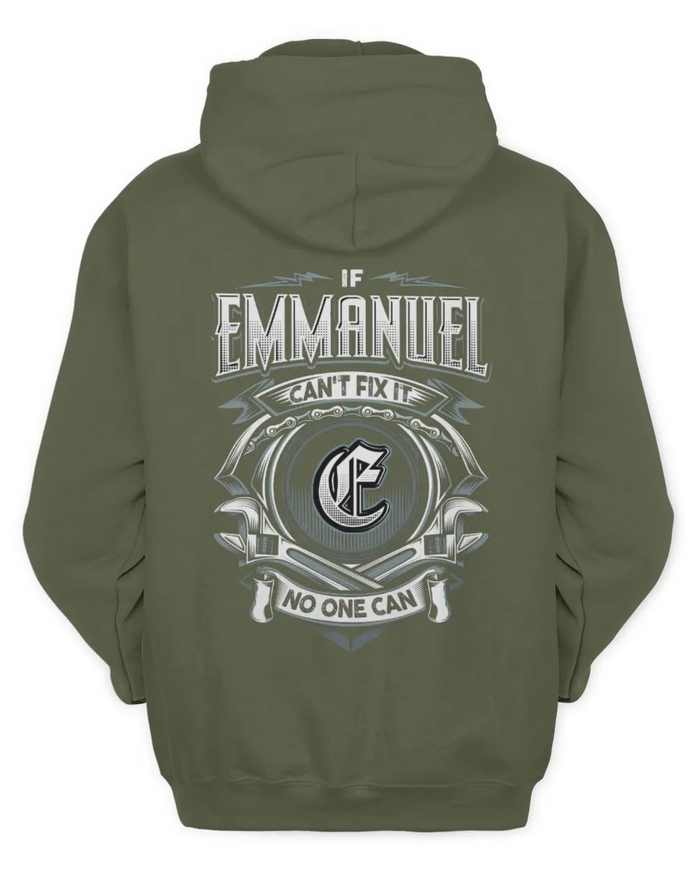 EMMANUEL AP81-K4-626 - Personalized Ahmed Quote Apparel “If Ahmed Can't Fix It, No One Can” - Unisex Hoodie - Military Green