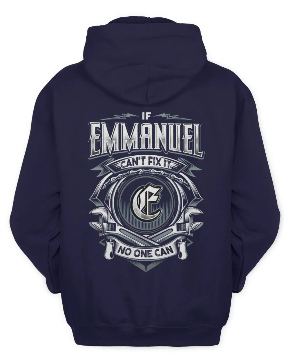 EMMANUEL AP81-K4-626 - Personalized Ahmed Quote Apparel “If Ahmed Can't Fix It, No One Can” - Unisex Hoodie - Navy