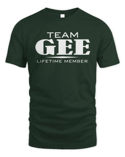 GEE BL62-K4-128 - Personalized “Team NAME Lifetime Member” - Unisex Standard T-Shirt - Forest Green
