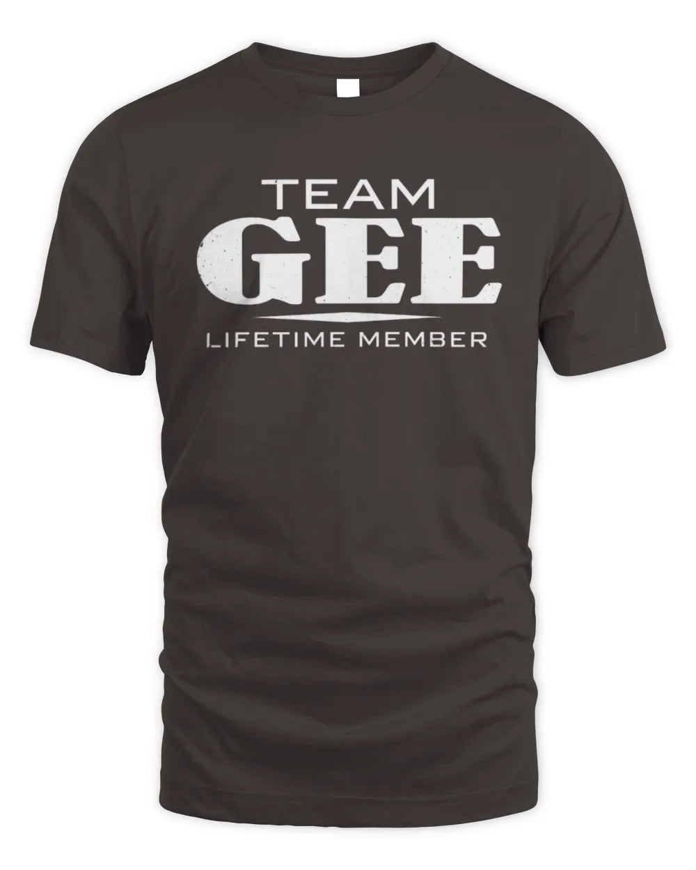 GEE BL62-K4-128 - Personalized “Team NAME Lifetime Member” - Unisex Standard T-Shirt - Dark Chocolate
