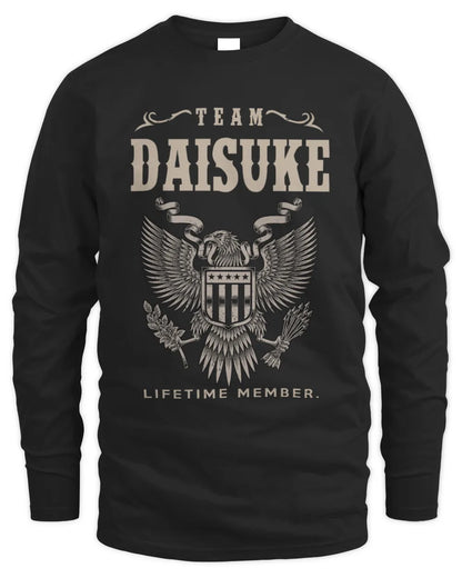 DAISUKE TP06-K82 – Personalized Classic Style Apparel “Team NAME Lifetime Member” - Men's Long Sleeved T-Shirt - Black