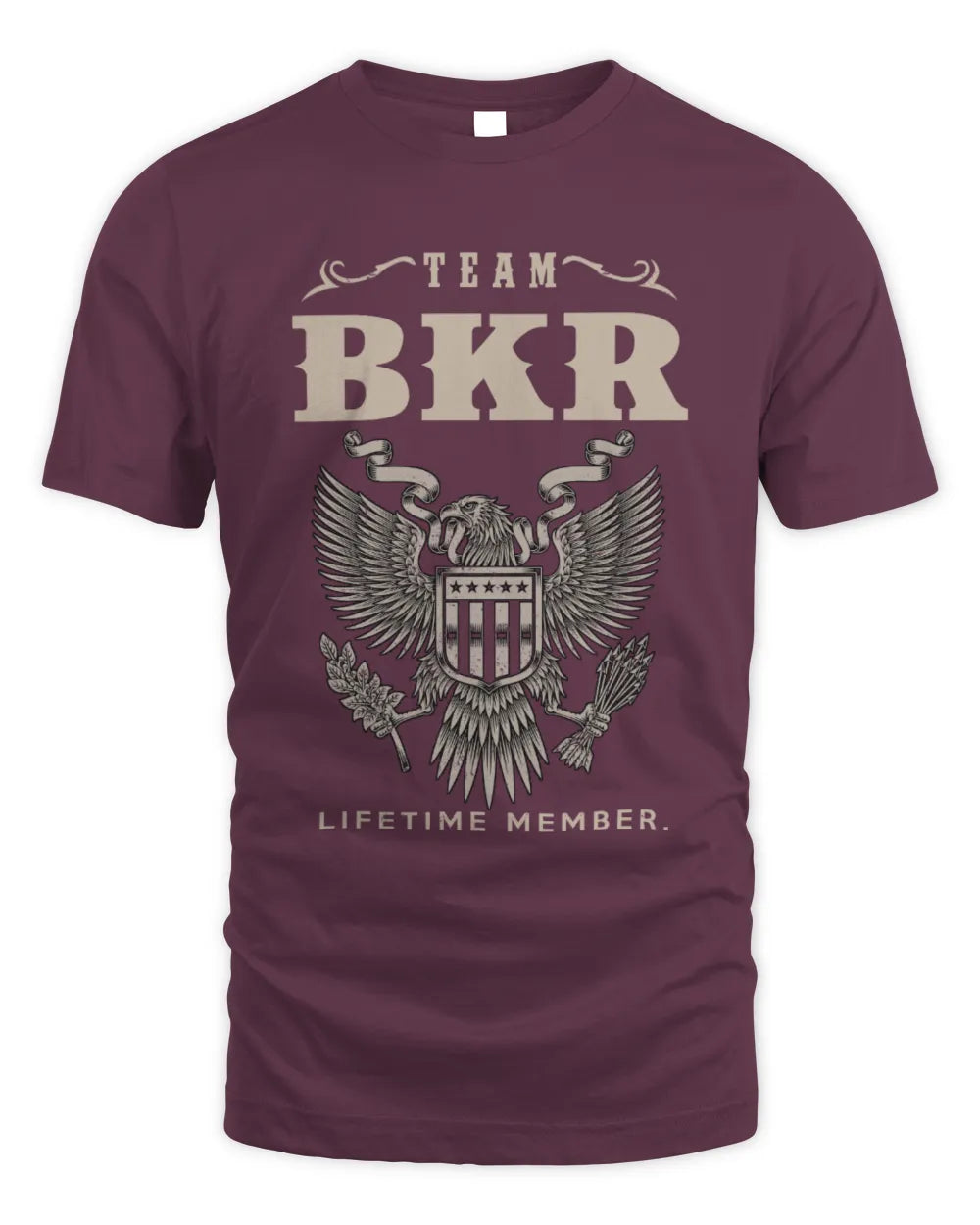 BKR TP06-K82 – Personalized Classic Style Apparel “Team NAME Lifetime Member” - Unisex Standard T-Shirt - Maroon