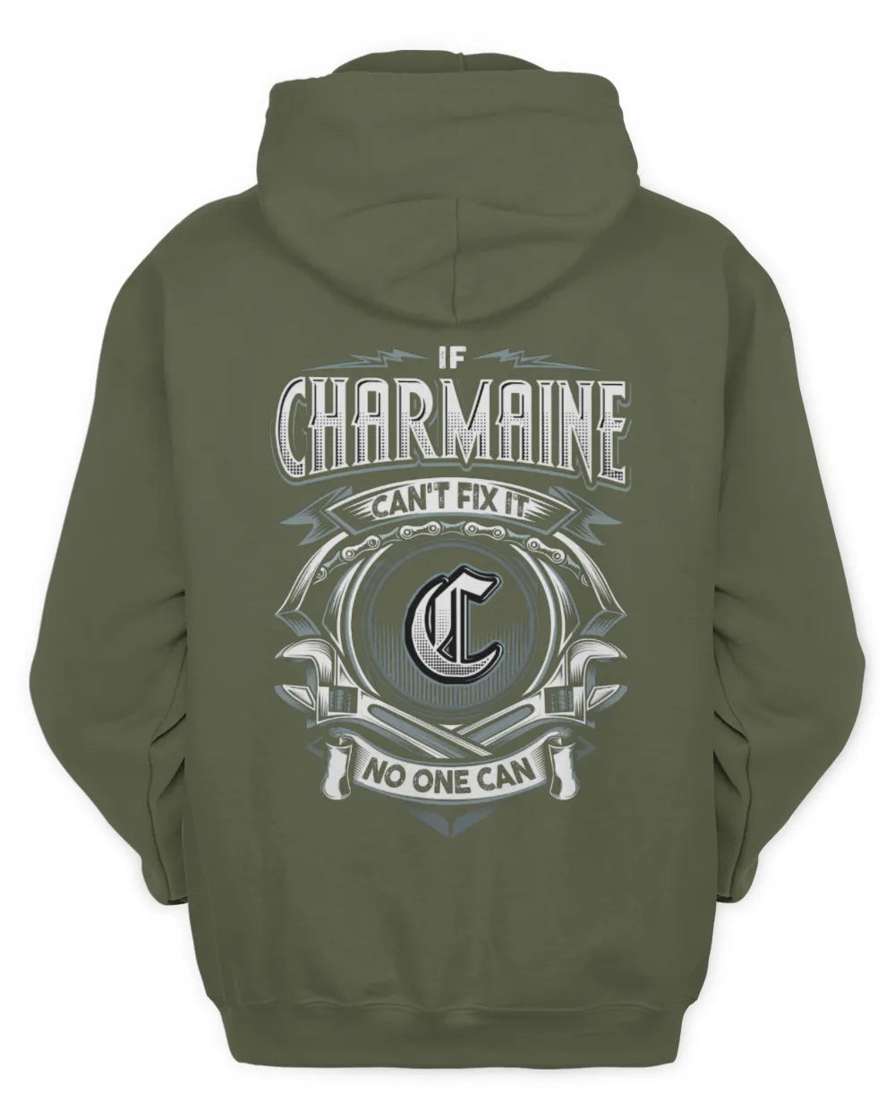 CHARMAINE AP81-K4-626 - Personalized Ahmed Quote Apparel “If Ahmed Can't Fix It, No One Can” - Unisex Hoodie - Military Green