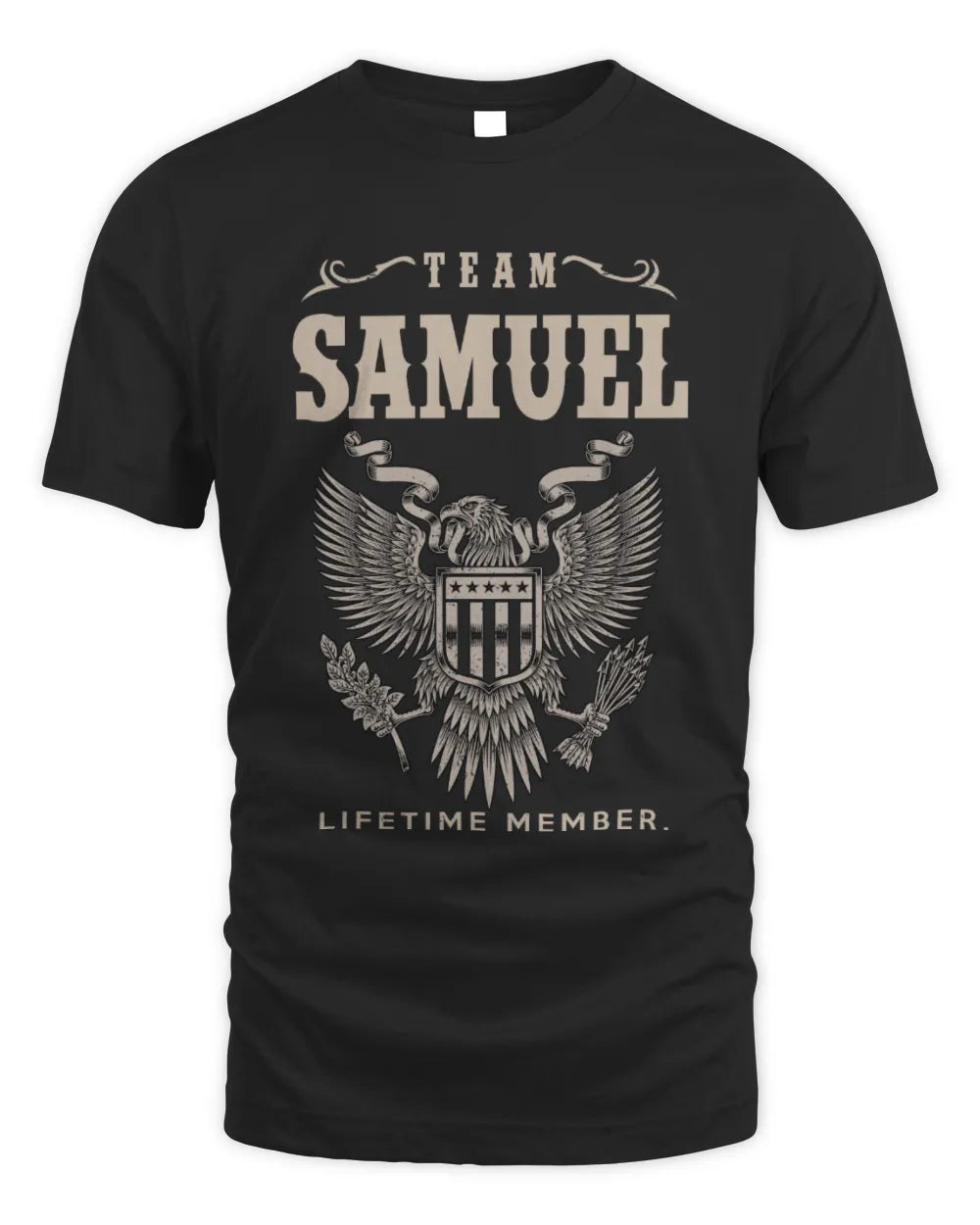 SAMUEL TP06-K82 – Personalized Classic Style Apparel “Team NAME Lifetime Member” - Unisex Standard T-Shirt - Black