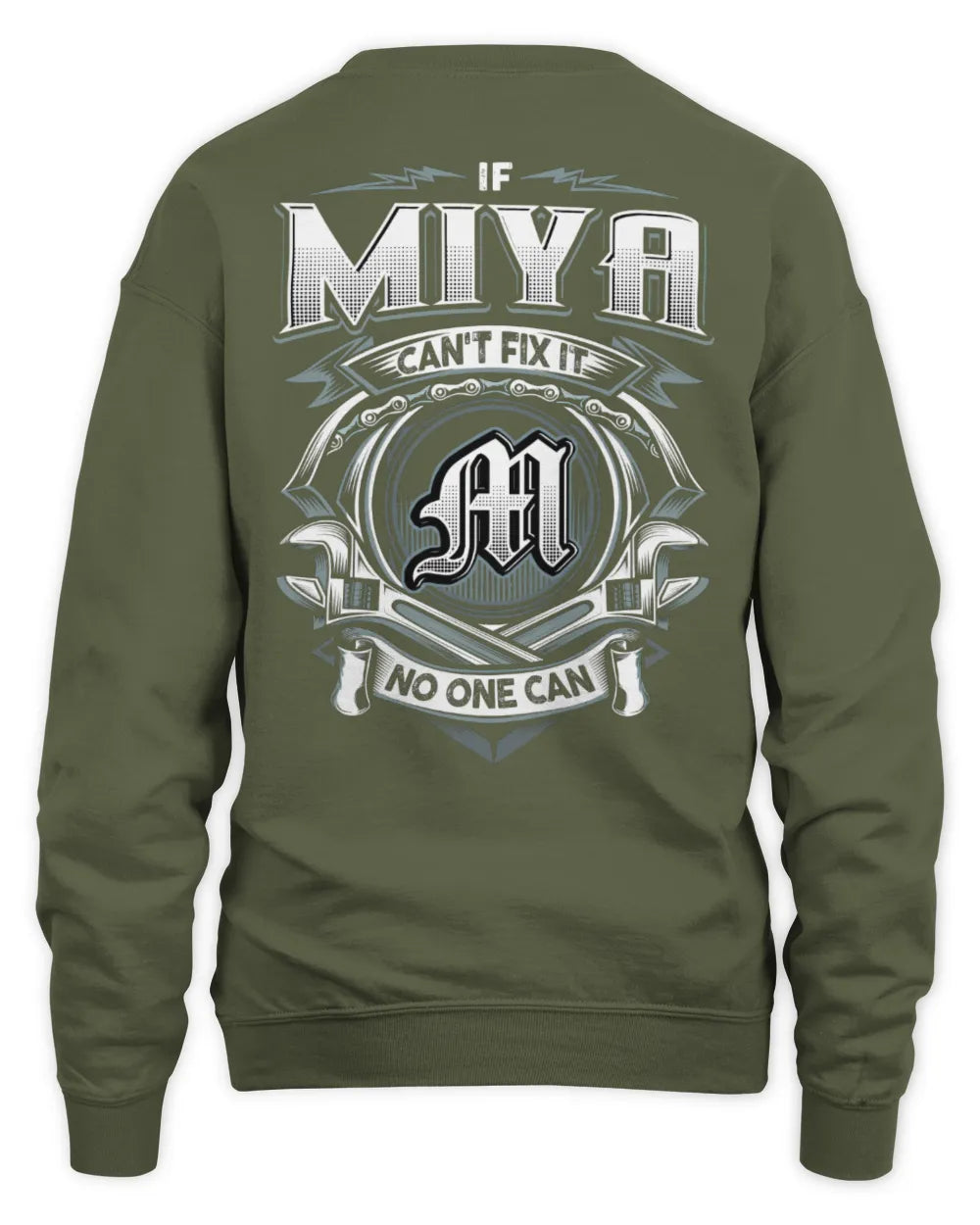 MIYA AP81-K4-626 - Personalized Ahmed Quote Apparel “If Ahmed Can't Fix It, No One Can” - Unisex Sweatshirt - Military Green