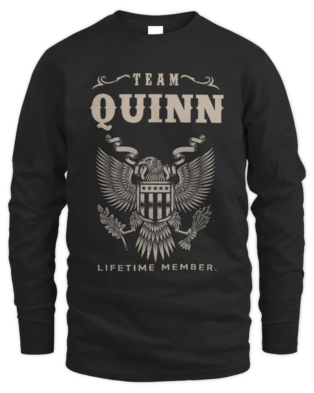 QUINN TP06-K82 – Personalized Classic Style Apparel “Team NAME Lifetime Member” - Men's Long Sleeved T-Shirt - Black