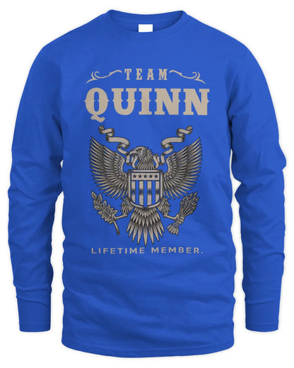 QUINN TP06-K82 – Personalized Classic Style Apparel “Team NAME Lifetime Member” - Men's Long Sleeved T-Shirt - Royal