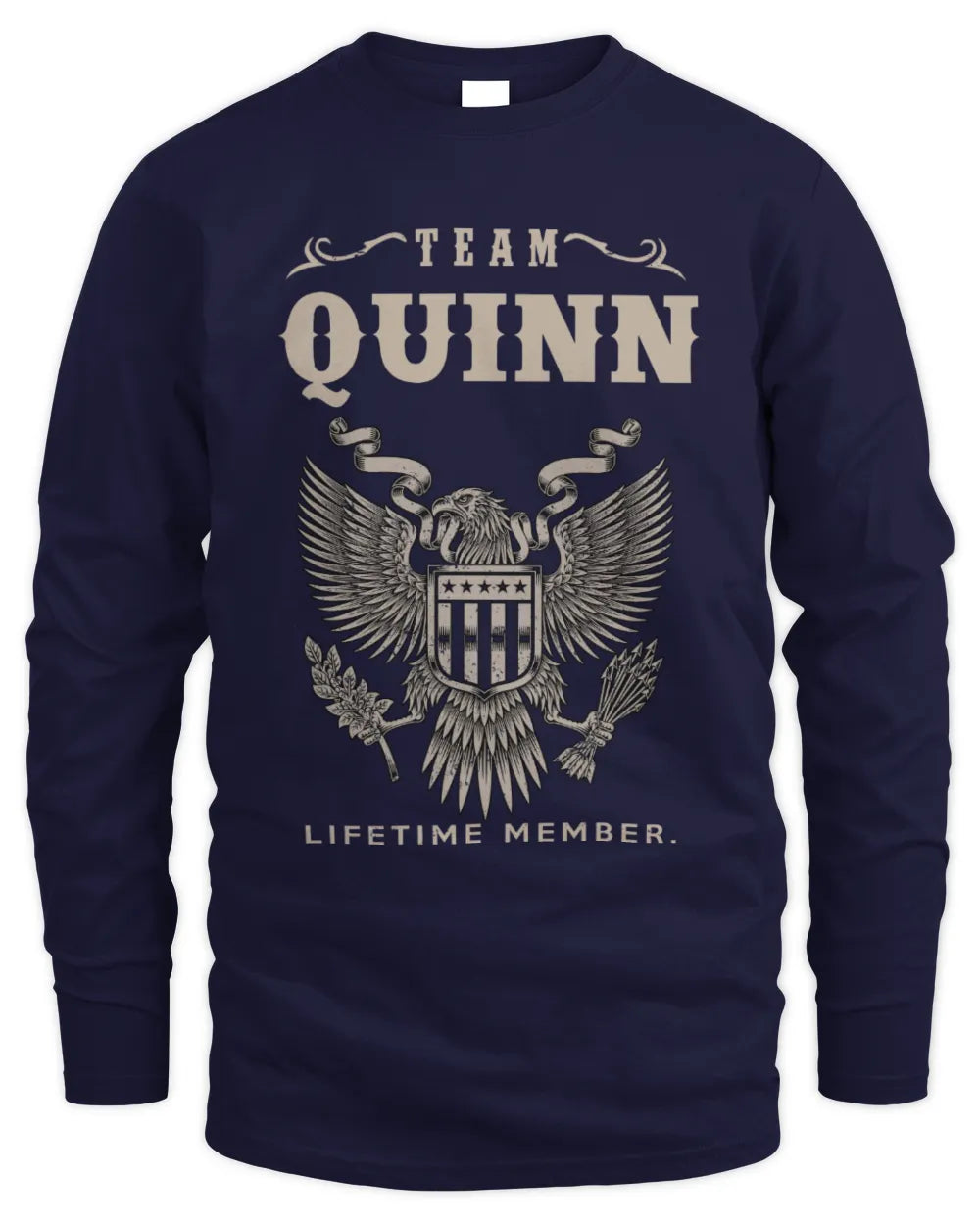 QUINN TP06-K82 – Personalized Classic Style Apparel “Team NAME Lifetime Member” - Men's Long Sleeved T-Shirt - Navy