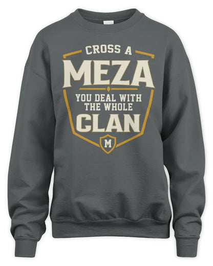 MEZA NT1-K008 Cross A/An NAME, You Deal With the Whole Clan | Personalized Vintage T-Shirt - Unisex Sweatshirt - Charcoal