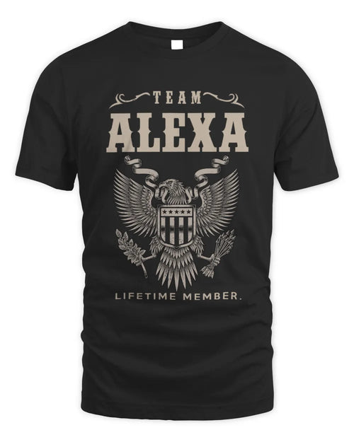 ALEXA TP06-K82 – Personalized Classic Style Apparel “Team NAME Lifetime Member” - Unisex Standard T-Shirt - Black