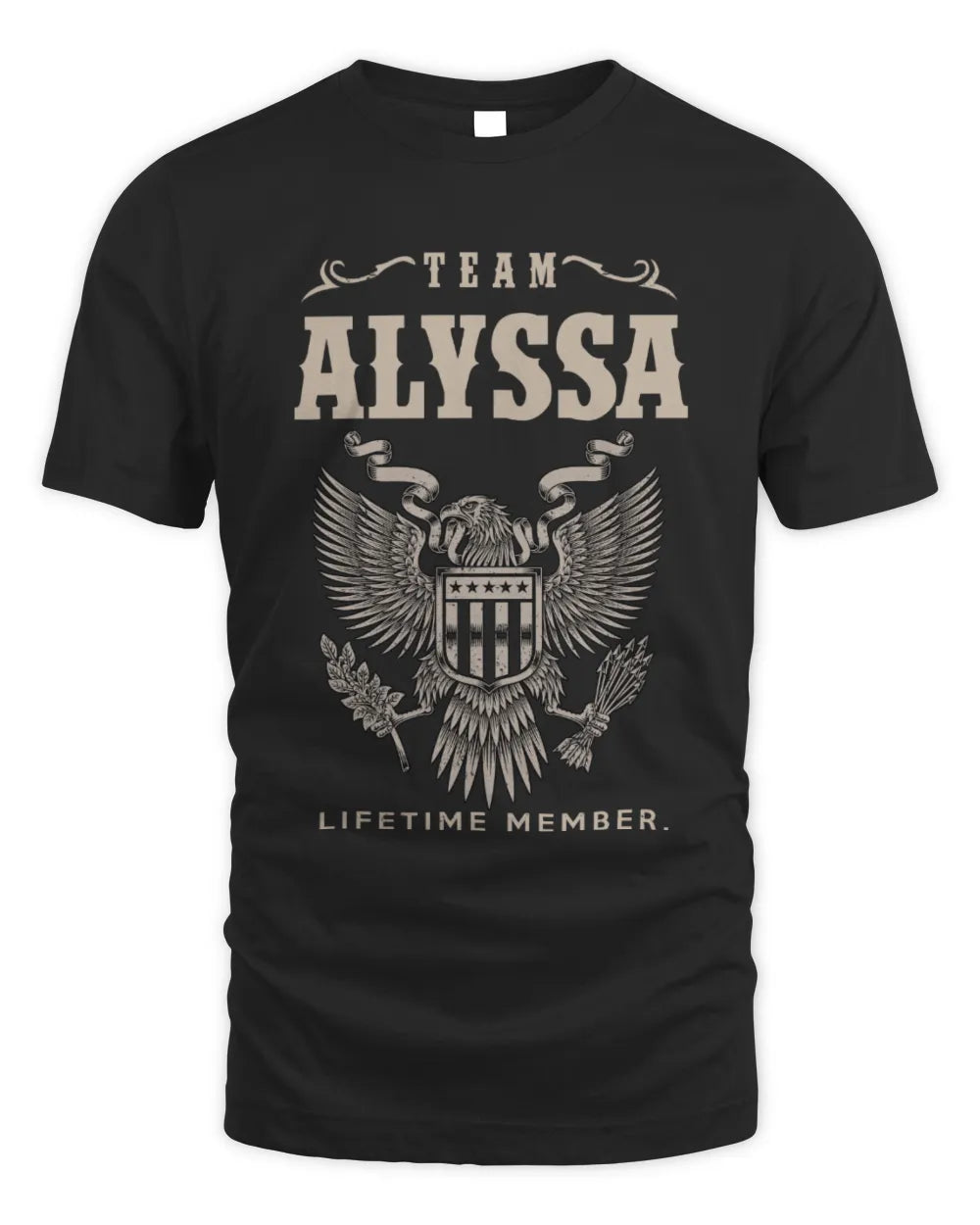 ALYSSA TP06-K82 – Personalized Classic Style Apparel “Team NAME Lifetime Member” - Unisex Standard T-Shirt - Black