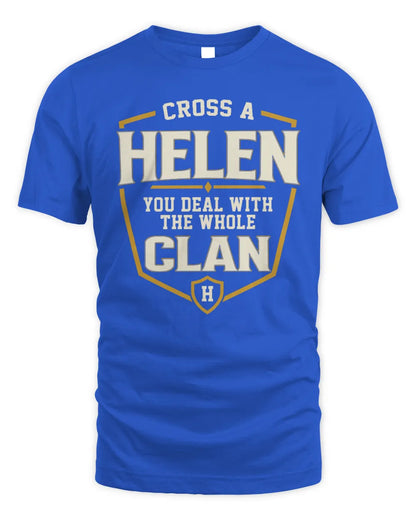 HELEN NT1-K008 Cross A/An NAME, You Deal With the Whole Clan | Personalized Vintage T-Shirt - Unisex Standard T-Shirt - Royal
