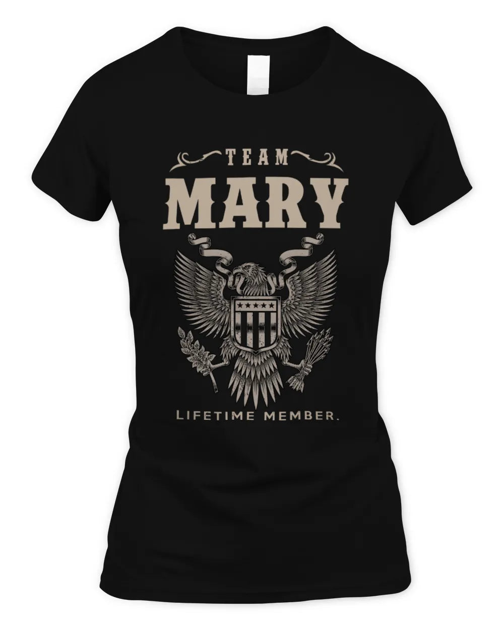 MARY TP06-K82 – Personalized Classic Style Apparel “Team NAME Lifetime Member” - Women's Standard T-Shirt - Black