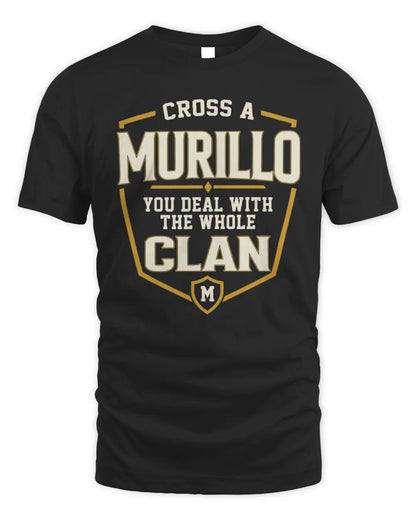 MURILLO NT1-K008 Cross A/An NAME, You Deal With the Whole Clan | Personalized Vintage T-Shirt - Unisex Standard T-Shirt - Black