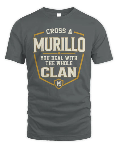 MURILLO NT1-K008 Cross A/An NAME, You Deal With the Whole Clan | Personalized Vintage T-Shirt - Unisex Standard T-Shirt - Charcoal