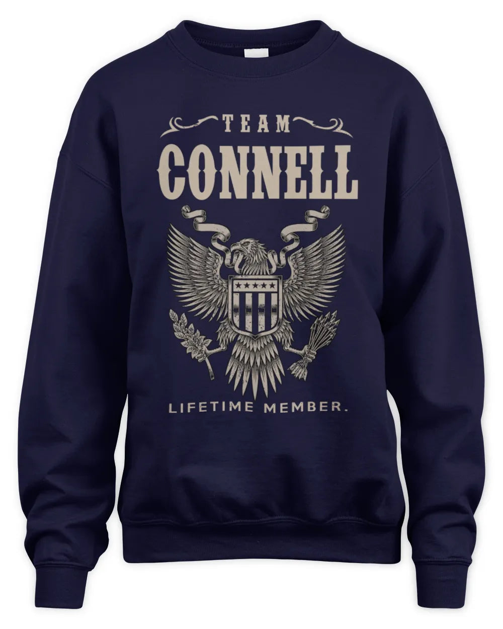 CONNELL TP06-K82 – Personalized Classic Style Apparel “Team NAME Lifetime Member” - Unisex Sweatshirt - Navy