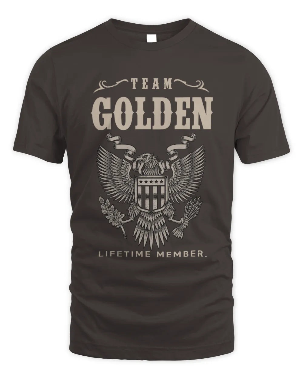 GOLDEN TP06-K82 – Personalized Classic Style Apparel “Team NAME Lifetime Member” - Unisex Standard T-Shirt - Dark Chocolate