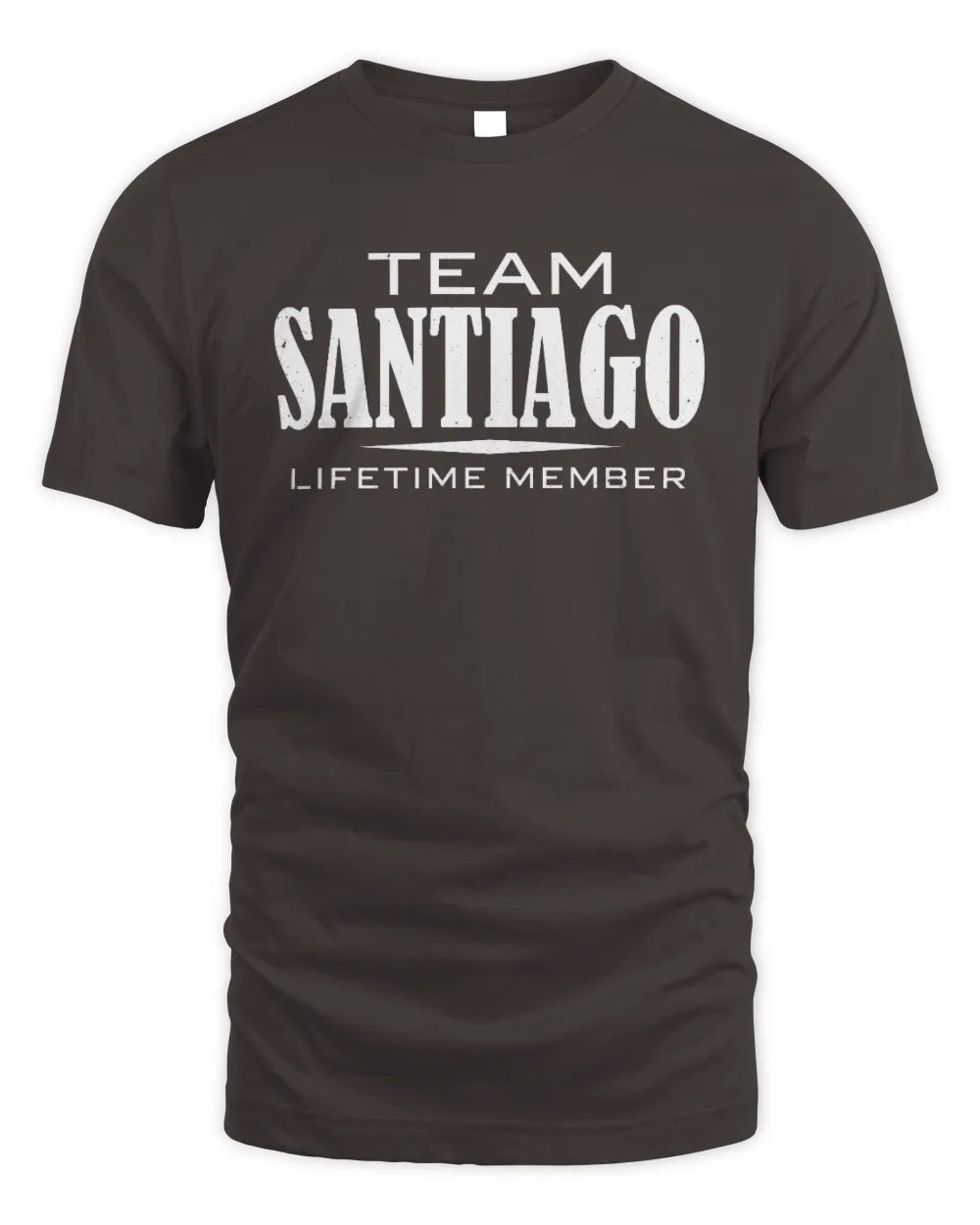 SANTIAGO BL62-K4-128 - Personalized “Team NAME Lifetime Member” - Unisex Standard T-Shirt - Dark Chocolate