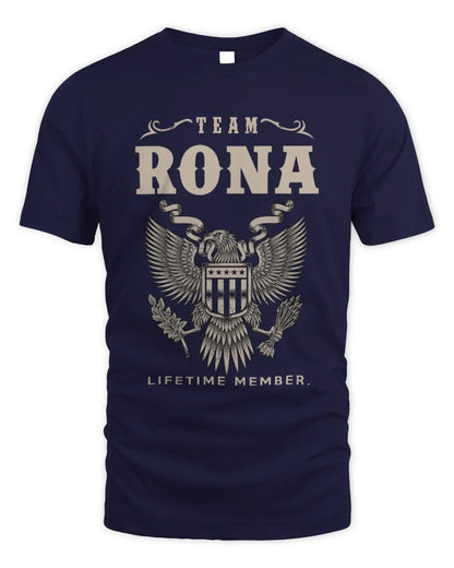 RONA TP06-K82 – Personalized Classic Style Apparel “Team NAME Lifetime Member” - Unisex Standard T-Shirt - Navy