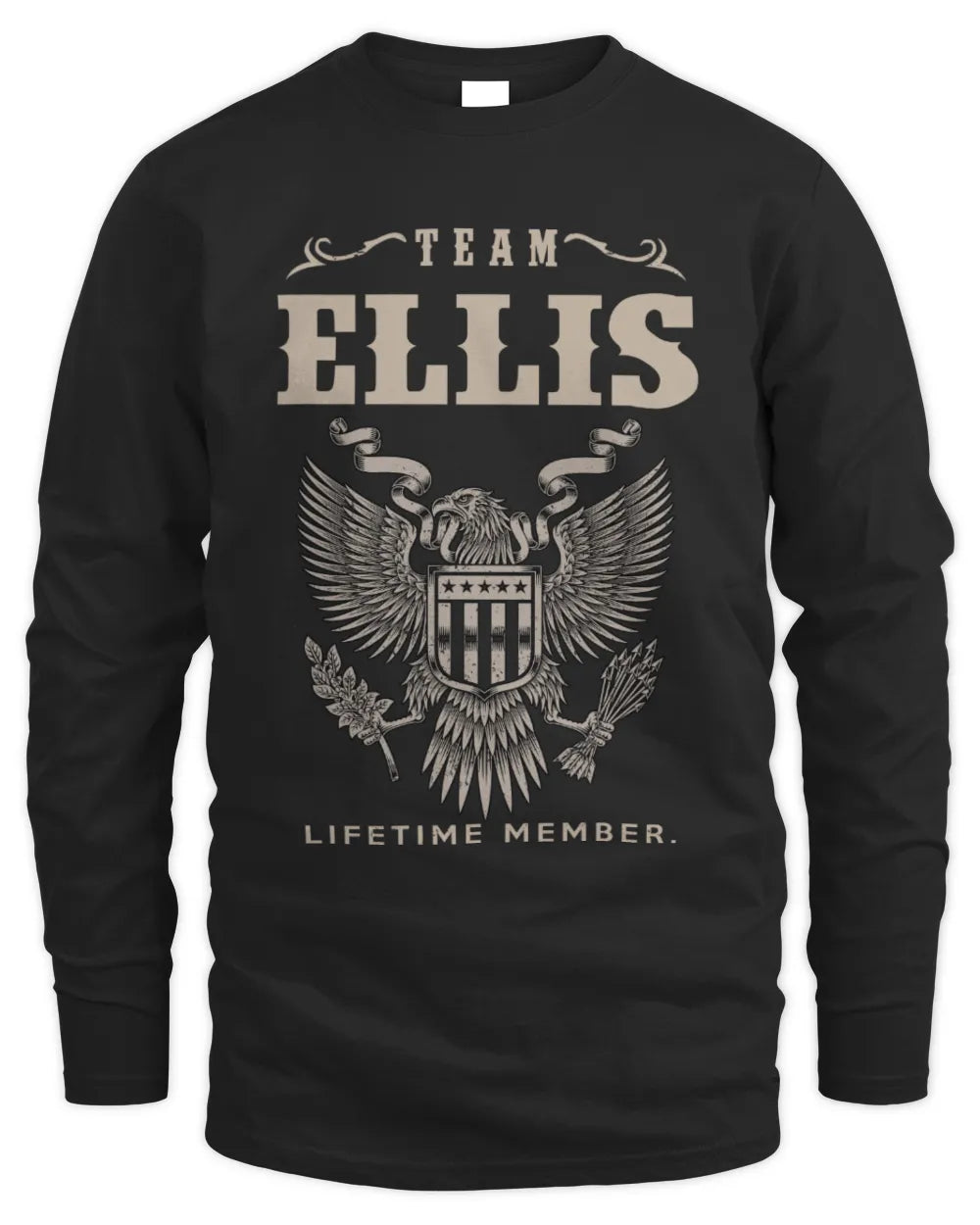 ELLIS TP06-K82 – Personalized Classic Style Apparel “Team NAME Lifetime Member” - Men's Long Sleeved T-Shirt - Black