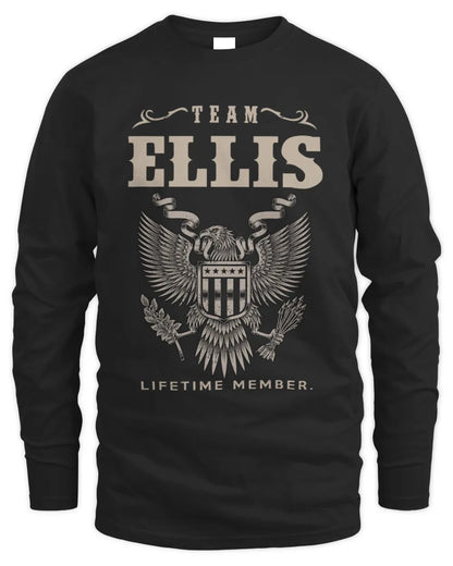 ELLIS TP06-K82 – Personalized Classic Style Apparel “Team NAME Lifetime Member” - Men's Long Sleeved T-Shirt - Black