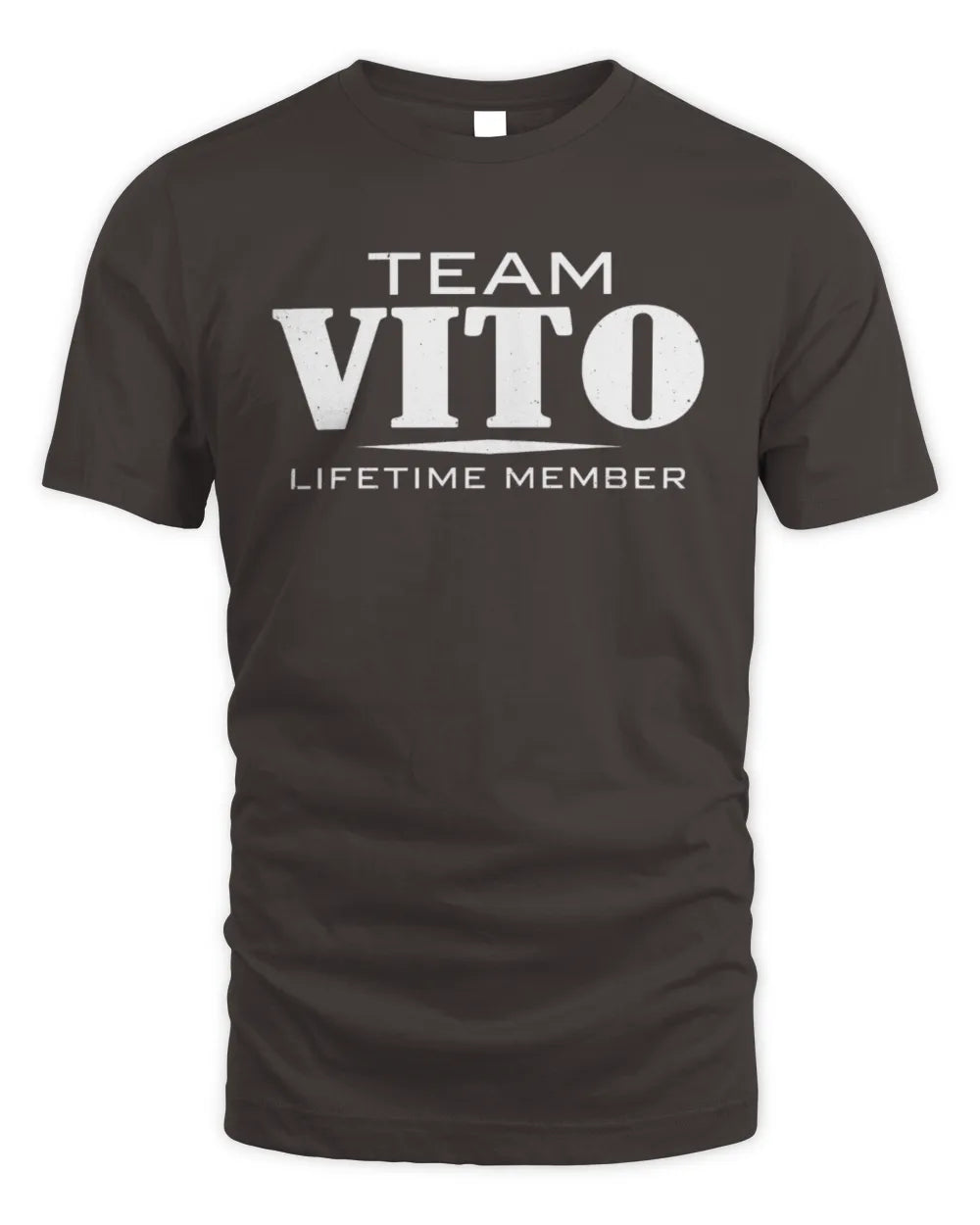VITO BL62-K4-128 - Personalized “Team NAME Lifetime Member” - Unisex Standard T-Shirt - Dark Chocolate
