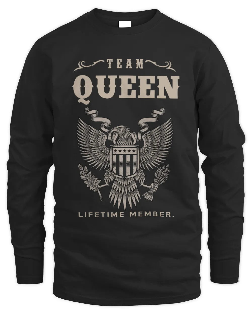 QUEEN TP06-K82 – Personalized Classic Style Apparel “Team NAME Lifetime Member” - Men's Long Sleeved T-Shirt - Black