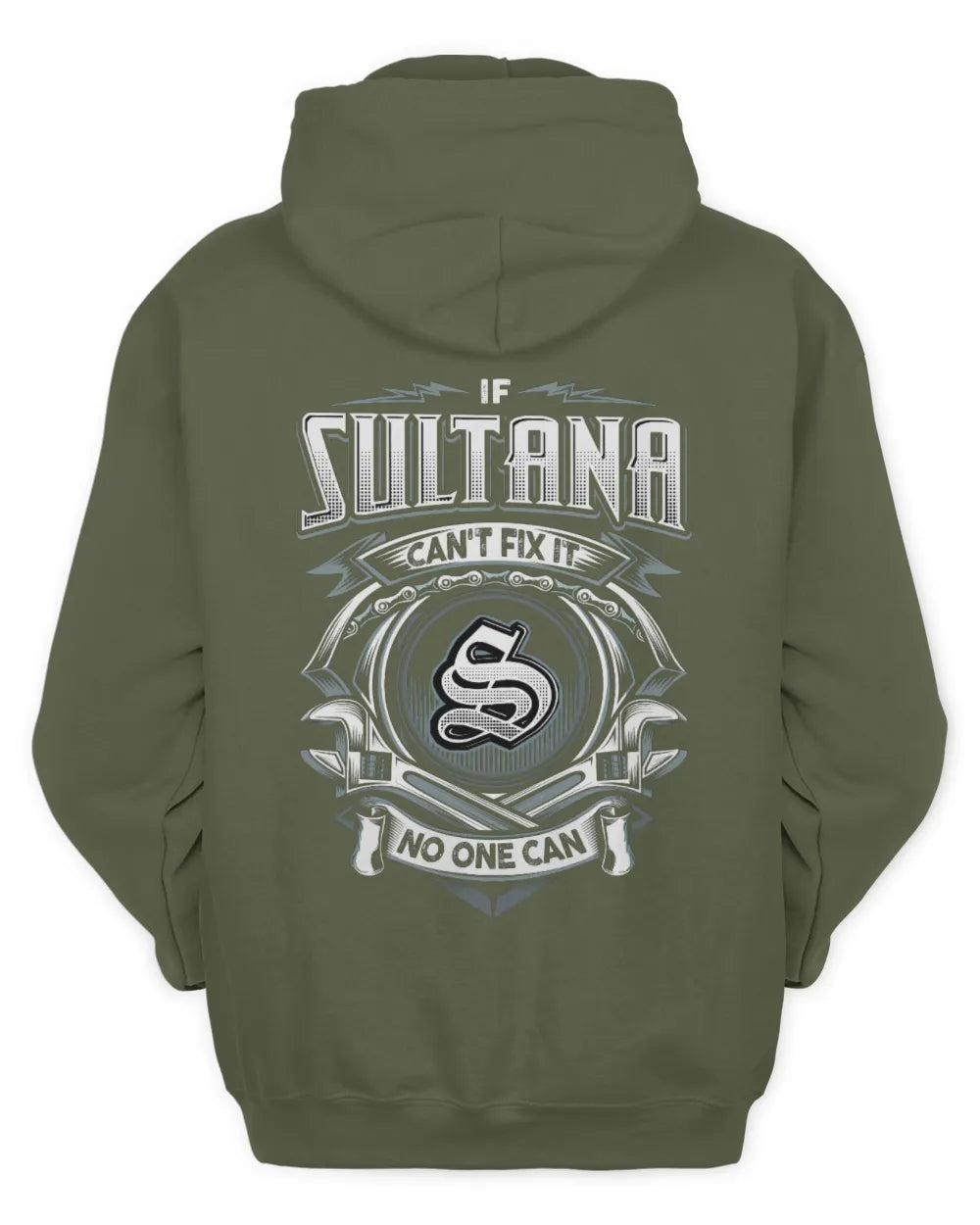 SULTANA AP81-K4-626 - Personalized Ahmed Quote Apparel “If Ahmed Can't Fix It, No One Can” - Unisex Hoodie - Military Green