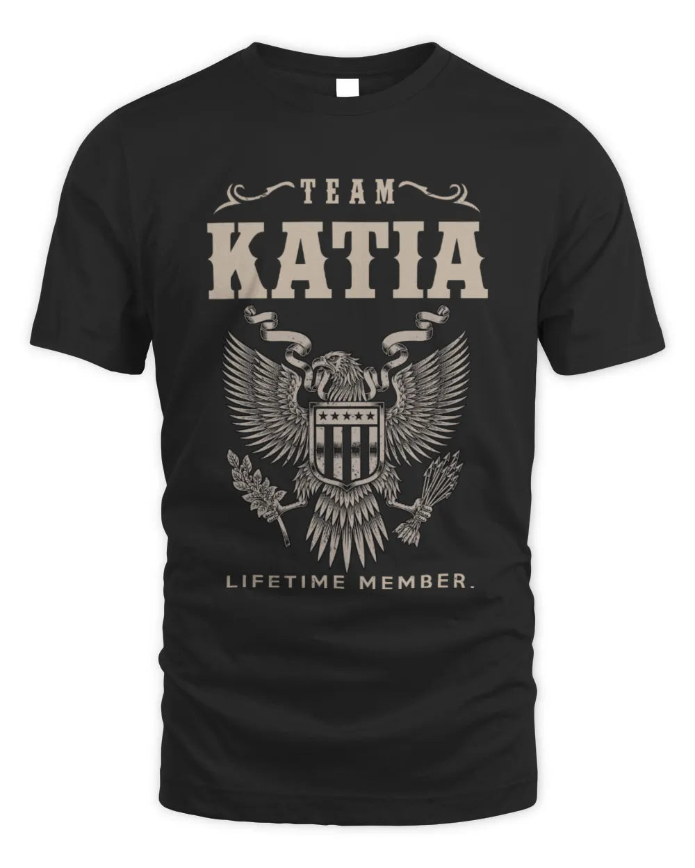 KATIA TP06-K82 – Personalized Classic Style Apparel “Team NAME Lifetime Member” - Unisex Standard T-Shirt - Black