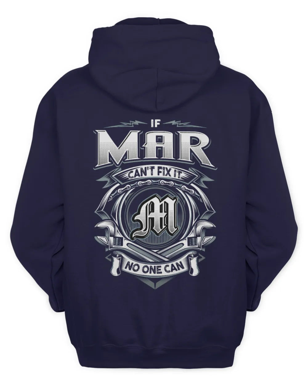 MAR AP81-K4-626 - Personalized Ahmed Quote Apparel “If Ahmed Can't Fix It, No One Can” - Unisex Hoodie - Navy