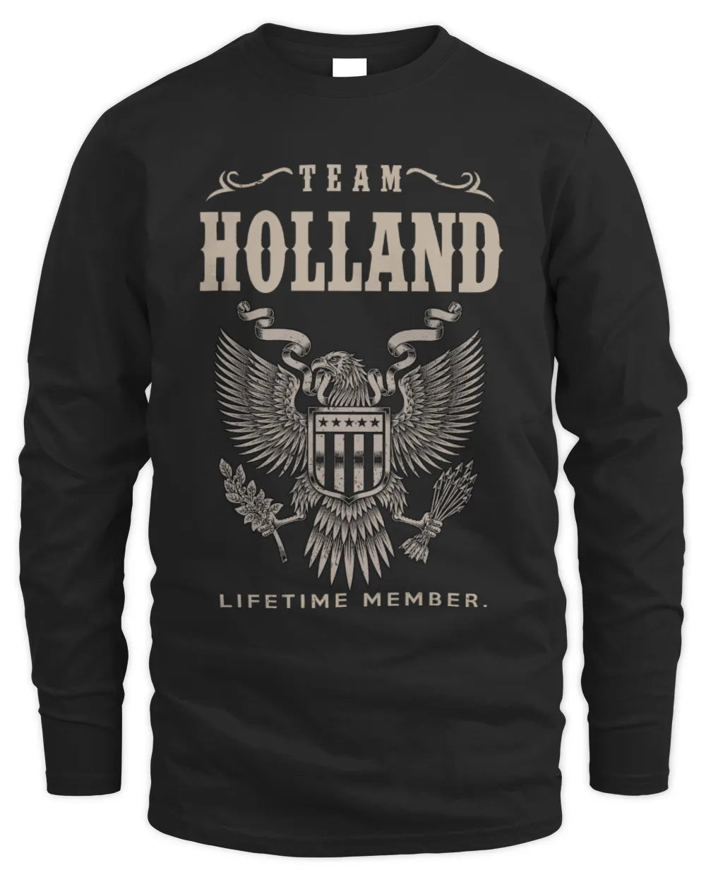 HOLLAND TP06-K82 – Personalized Classic Style Apparel “Team NAME Lifetime Member” - Men's Long Sleeved T-Shirt - Black