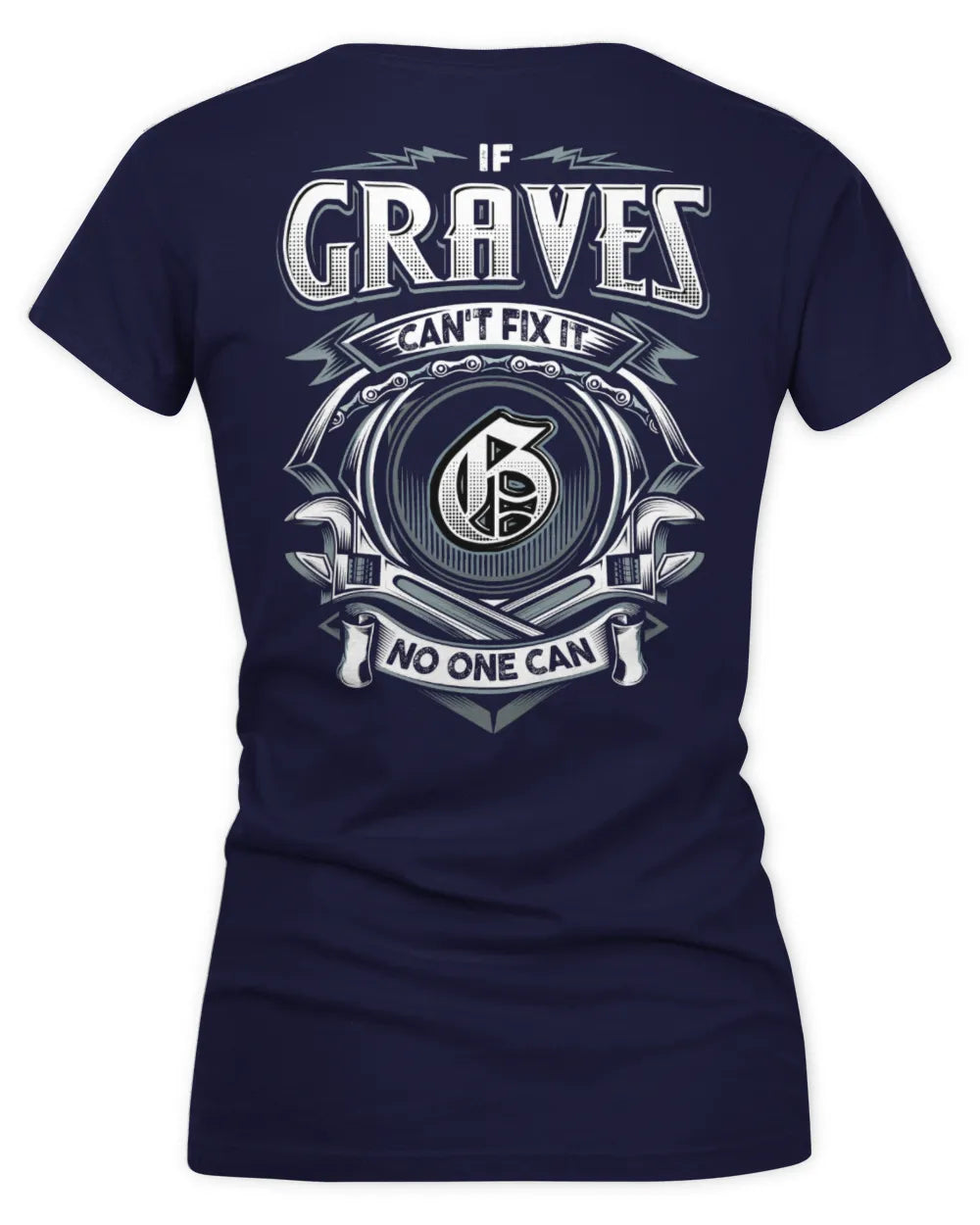 GRAVES AP81-K4-626 - Personalized Ahmed Quote Apparel “If Ahmed Can't Fix It, No One Can” - Women's V-Neck T-Shirt - Navy